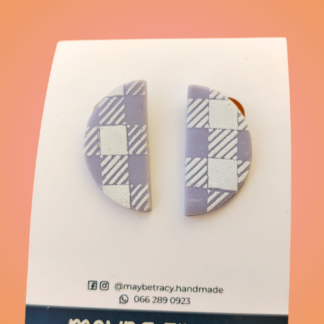 Lilac gingham statement stud
