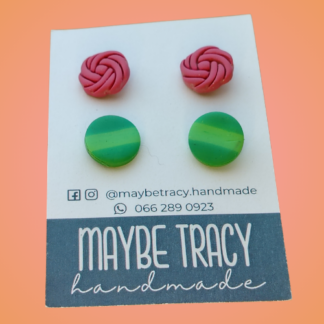 Studpack - melon fancy yarn ball, melon rind button